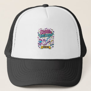 Einhorn Skater Einhorn Crew Retro-Stil Druck auf D Truckerkappe