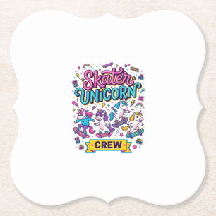 Einhorn Skater Einhorn Crew Retro-Stil Druck auf D Untersetzer