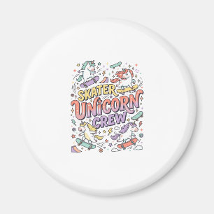 Einhorn Skater Einhorn Crew Whimsical Zazzle Desig Magnet