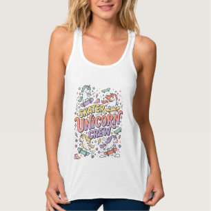 Einhorn Skater Einhorn Crew Whimsical Zazzle Desig Tank Top