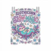 Einhorn Slothicorn Langsame Magie Farbiger Marktpl Aufkleber (Vorderseite)