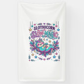 Einhorn Slothicorn Langsame Magie Farbiger Marktpl Banner (Vertikal)