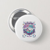 Einhorn Slothicorn Langsame Magie Farbiger Marktpl Button (Vorne & Hinten)