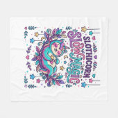 Einhorn Slothicorn Langsame Magie Farbiger Marktpl Fleecedecke (Vorderseite (Horizontal))