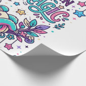 Einhorn Slothicorn Langsame Magie Farbiger Marktpl Geschenkpapier (Ecke)