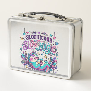 Einhorn Slothicorn Langsame Magie Farbiger Marktpl Metall Brotdose