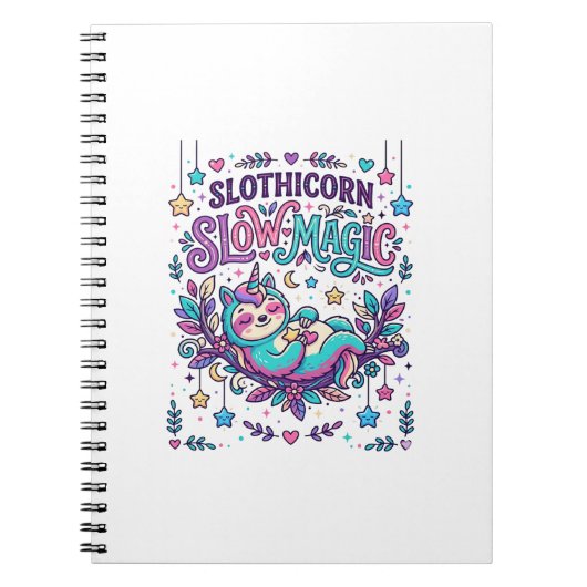 Einhorn Slothicorn Langsame Magie Farbiger Marktpl Notizblock (Vorderseite)