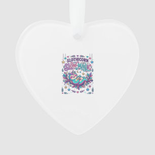 Einhorn Slothicorn Langsame Magie Farbiger Marktpl Ornament