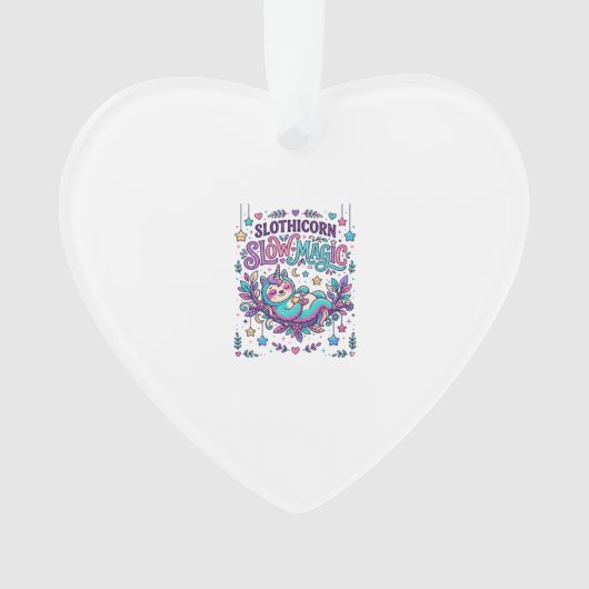Einhorn Slothicorn Langsame Magie Farbiger Marktpl Ornament (Vorderseite)