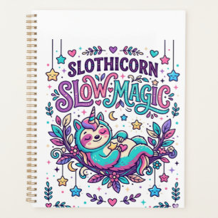 Einhorn Slothicorn Langsame Magie Farbiger Marktpl Planer