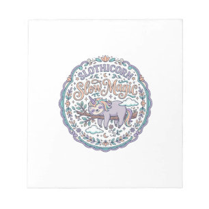 Einhorn Slothicorn Langsame Magie Whimsical T-Shir Notizblock