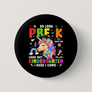 Einhorn So Long Pre K Abschluss Kindergarten Hier Button