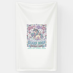 Einhorn Softes Herz Scharfe Hörner Fette Typografi Banner