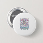 Einhorn Softes Herz Scharfe Hörner Fette Typografi Button (Vorne & Hinten)