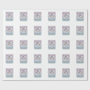 Einhorn Softes Herz Scharfe Hörner Fette Typografi Geschenkpapier