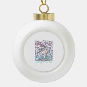 Einhorn Softes Herz Scharfe Hörner Fette Typografi Keramik Kugel-Ornament