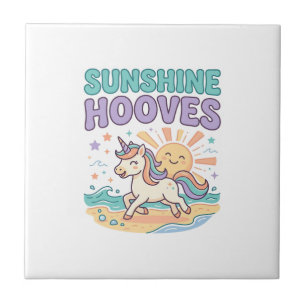 Einhorn-Sonnenschein-Hufe-Trend-Grafik-T-Shirt-Des Fliese