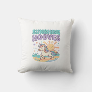Einhorn-Sonnenschein-Hufe-Trend-Grafik-T-Shirt-Des Kissen