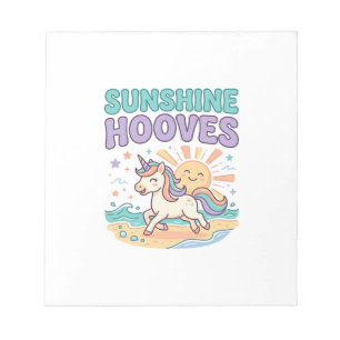 Einhorn-Sonnenschein-Hufe-Trend-Grafik-T-Shirt-Des Notizblock