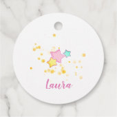 Einhorn, Sparklingsterne, Cupcakes und Confetti Geschenkanhänger (Rückseite)