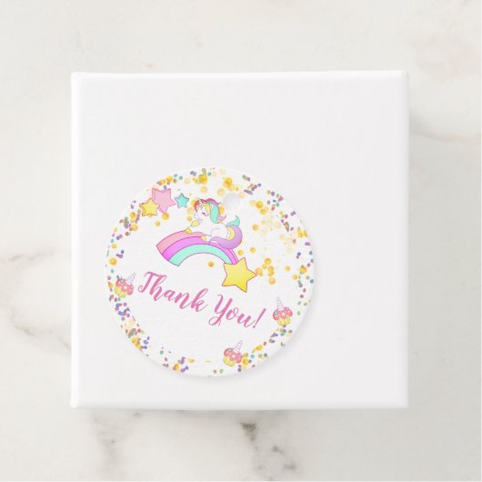 Einhorn, Sparklingsterne, Cupcakes und Confetti Geschenkanhänger (Beispiel)