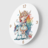 Einhorn-Spaß Große Wanduhr (Winkel)