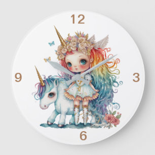 Einhorn-Spaß Große Wanduhr