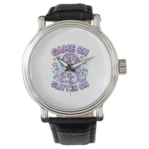 Einhorn Spiel An Glitter An Grafikdesign Merch De Armbanduhr