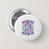 Einhorn Spiel Ein Glitter Ein Grafikdesign Merch D Button (Vorne & Hinten)