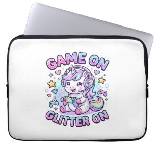 Einhorn Spiel Ein Glitter Ein Grafikdesign Merch D Laptopschutzhülle