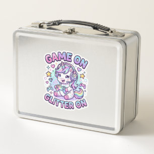 Einhorn Spiel Ein Glitter Ein Grafikdesign Merch D Metall Brotdose