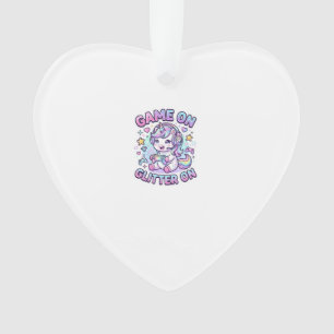 Einhorn Spiel Ein Glitter Ein Grafikdesign Merch D Ornament