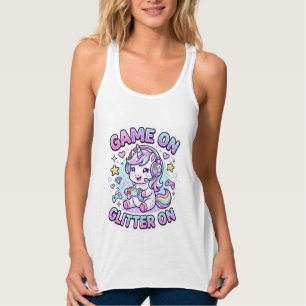 Einhorn Spiel Ein Glitter Ein Grafikdesign Merch D Tank Top