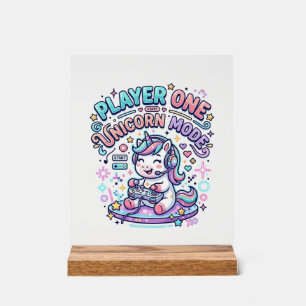Einhorn Spieler Eins Einhorn Modus Retro-Stil Graf Acrylschild
