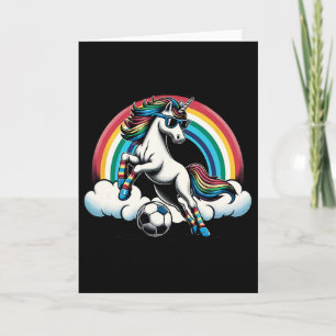 Einhorn spielt Fußball Grafik Karte