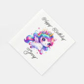 Einhorn springt über Regenbogen Serviette (Ecke)