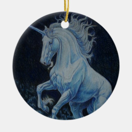 Einhorn-Spritzen Keramik Ornament (Vorne)