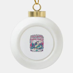 Einhorn-Spuren Hufe und Glückliche Herzen Buntes A Keramik Kugel-Ornament