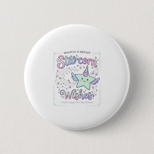 Einhorn Starcorn Wünsche Ansprechende Bekleidung G Button (Vorderseite)