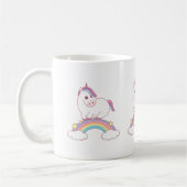 Einhorn stehend am Regenbogen Kaffeetasse (Links)