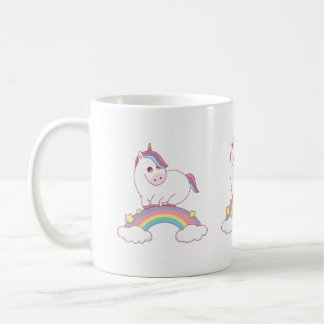 Einhorn stehend am Regenbogen Kaffeetasse