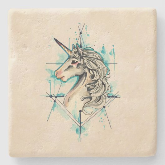Einhorn Steinuntersetzer (Vorderseite)