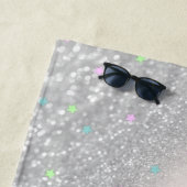 Einhorn, Sterne, Silberner Glitzer Bokeh - Persona Strandtuch (Beispiel)