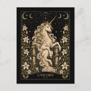 Einhorn, Sternen-Tarot-Kunst Postkarte