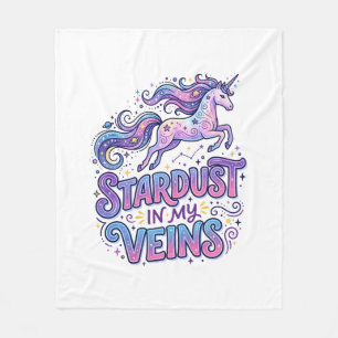 Einhorn-Sternenstaub in meinen Adern Retro-Stil Sü Fleecedecke