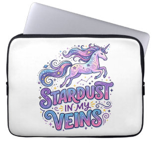 Einhorn-Sternenstaub in meinen Adern Retro-Stil Sü Laptopschutzhülle