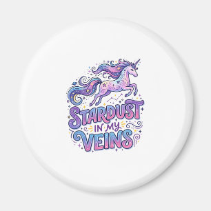 Einhorn-Sternenstaub in meinen Adern Retro-Stil Sü Magnet