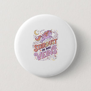 Einhorn-Sternenstaub in Meinen Adern Whimsical Mer Button