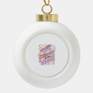 Einhorn-Sternenstaub in Meinen Adern Whimsical Mer Keramik Kugel-Ornament