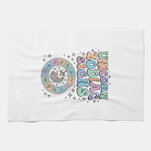 Einhorn-Sternzeichen Kawaii Vektordesign_1 Geschirrtuch (Horizontal)